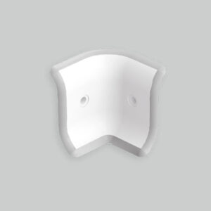 CoR Skirt S 3-Way Internal Sanitary Corner by Panelmart — preformed PVC 3-way internal corner joining sanitary base and cove base