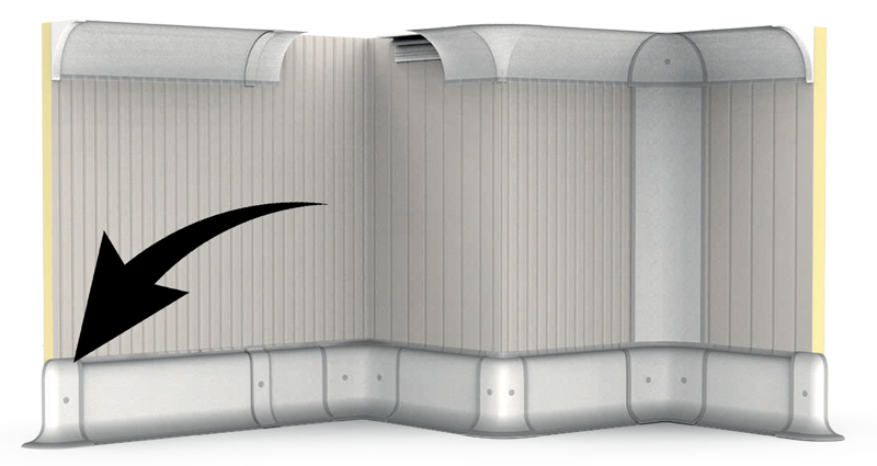 Example-of-installed-CoR-Skirt-S-Hygienic-Left-Hand-Termination-For-Sanitary-Skirting Example-of-installed-CoR-Skirt-S-Hygienic-Left-Hand-Termination-For-Sanitary-Skirting
